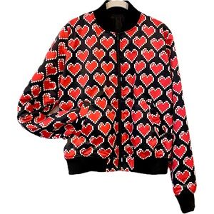 Love Moschino Pixel Heart Bomber Jacket rare find